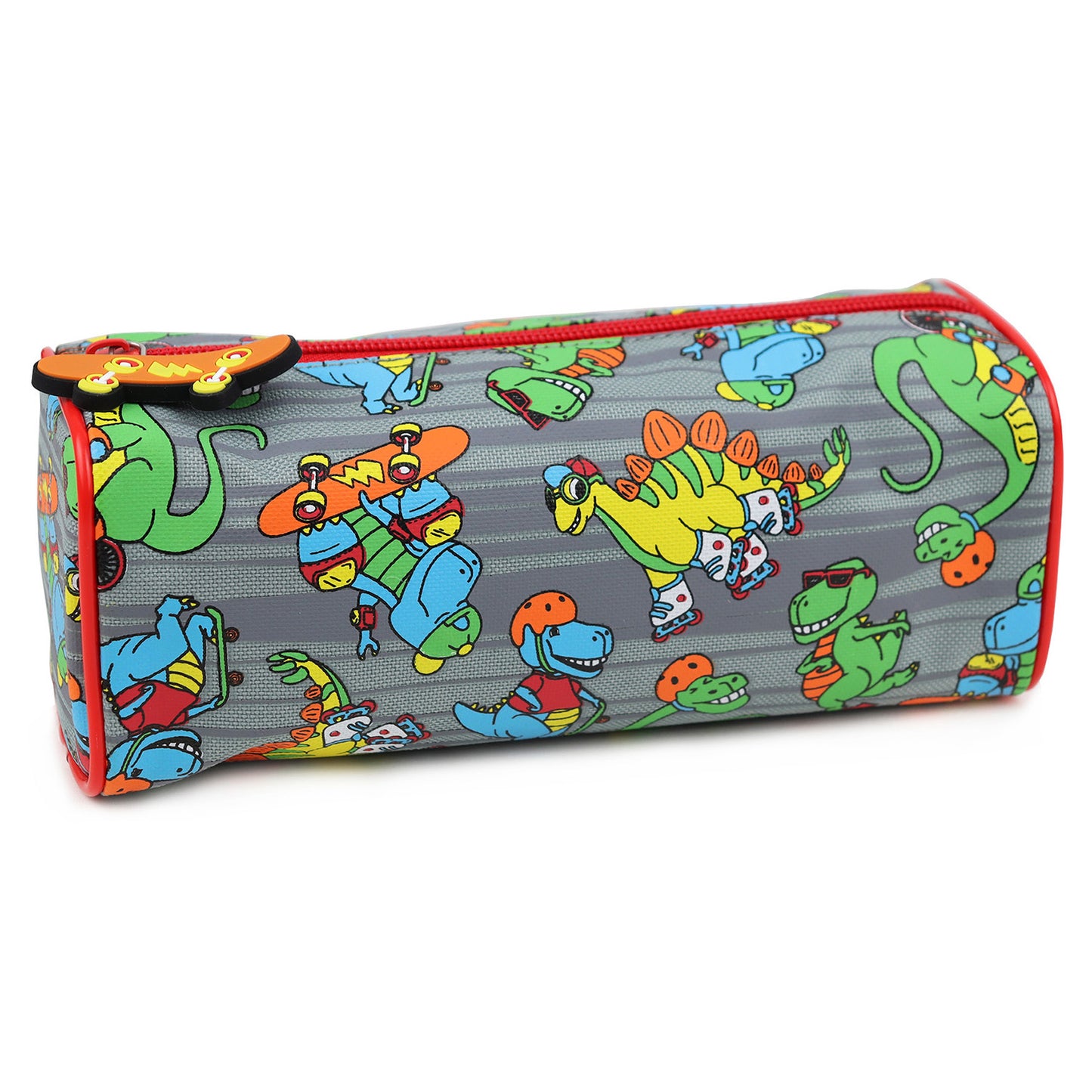 Dinosaur Pencil Case - Grey & Red