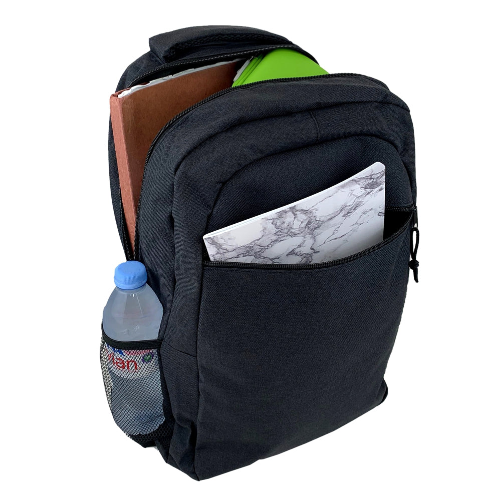 black backpack laptop lightweight unisex daypack travel office