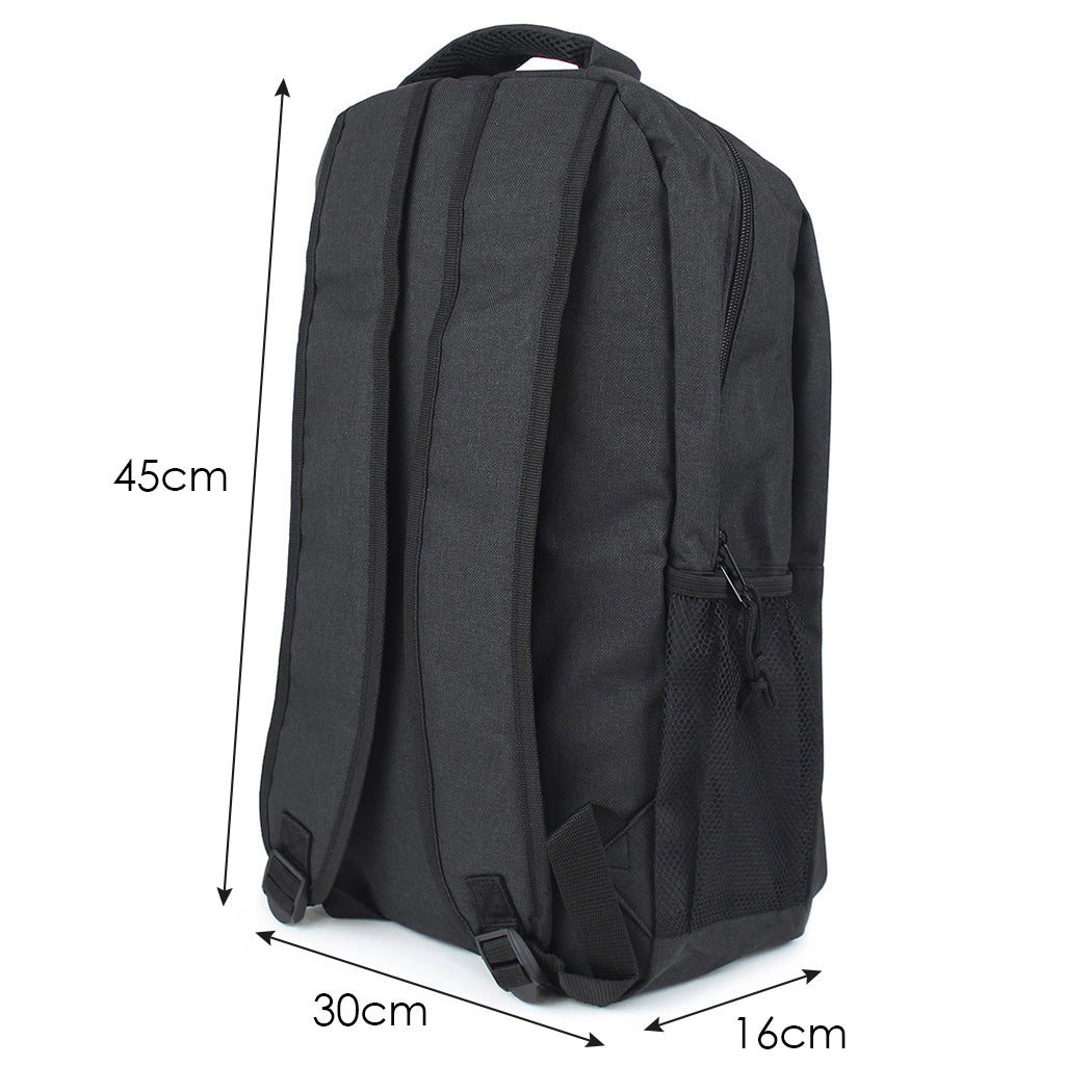 black backpack laptop lightweight unisex daypack travel office