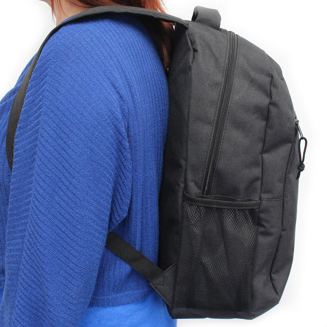 black backpack laptop lightweight unisex daypack travel office