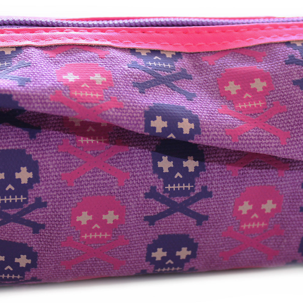 Canvas cross stitch lilac pencil case make up bag
