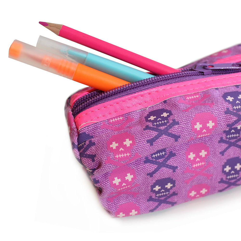 Canvas cross stitch lilac pencil case make up bag