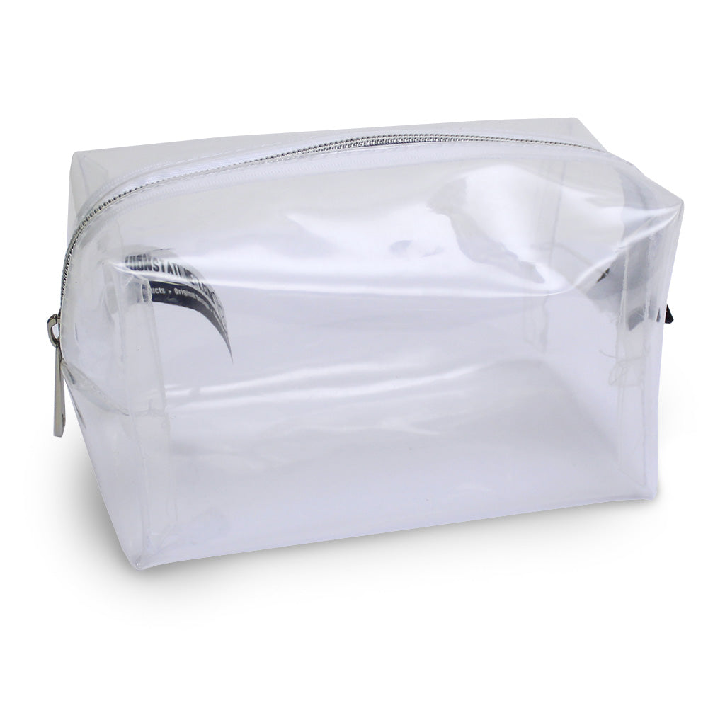 large clear see-through exam pencil case or makeup bag 