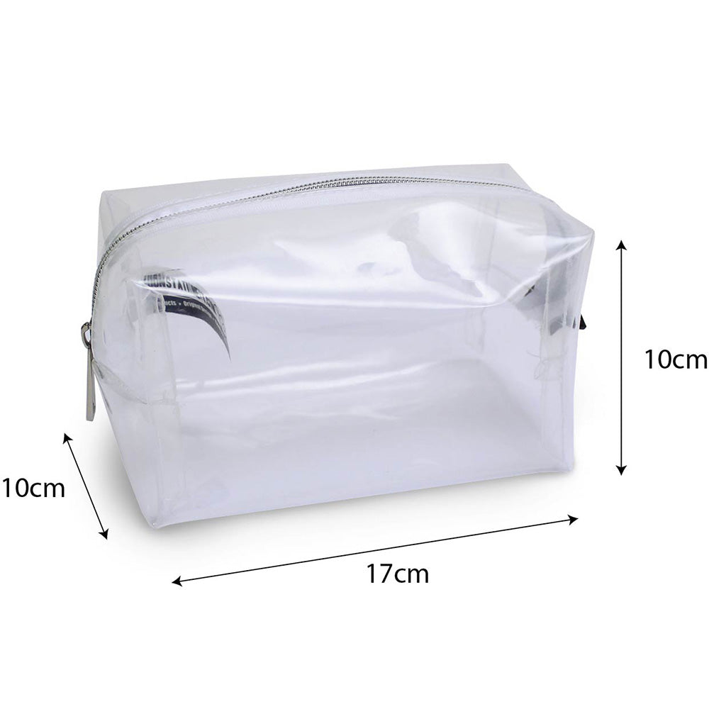 large clear see-through exam pencil case or makeup bag