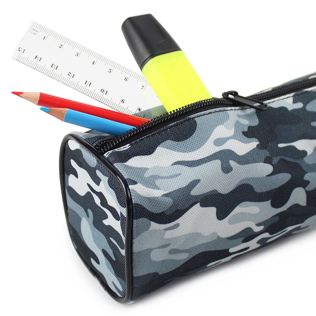 grey camouflage camo pencil case teenagers boys girls