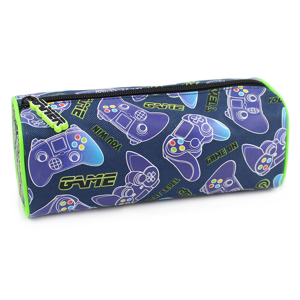 blue green gamer pencil case boys girls school stationery