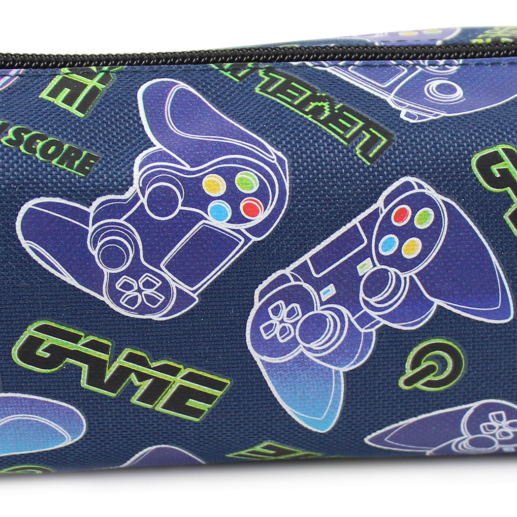 blue green gamer pencil case boys girls school stationery