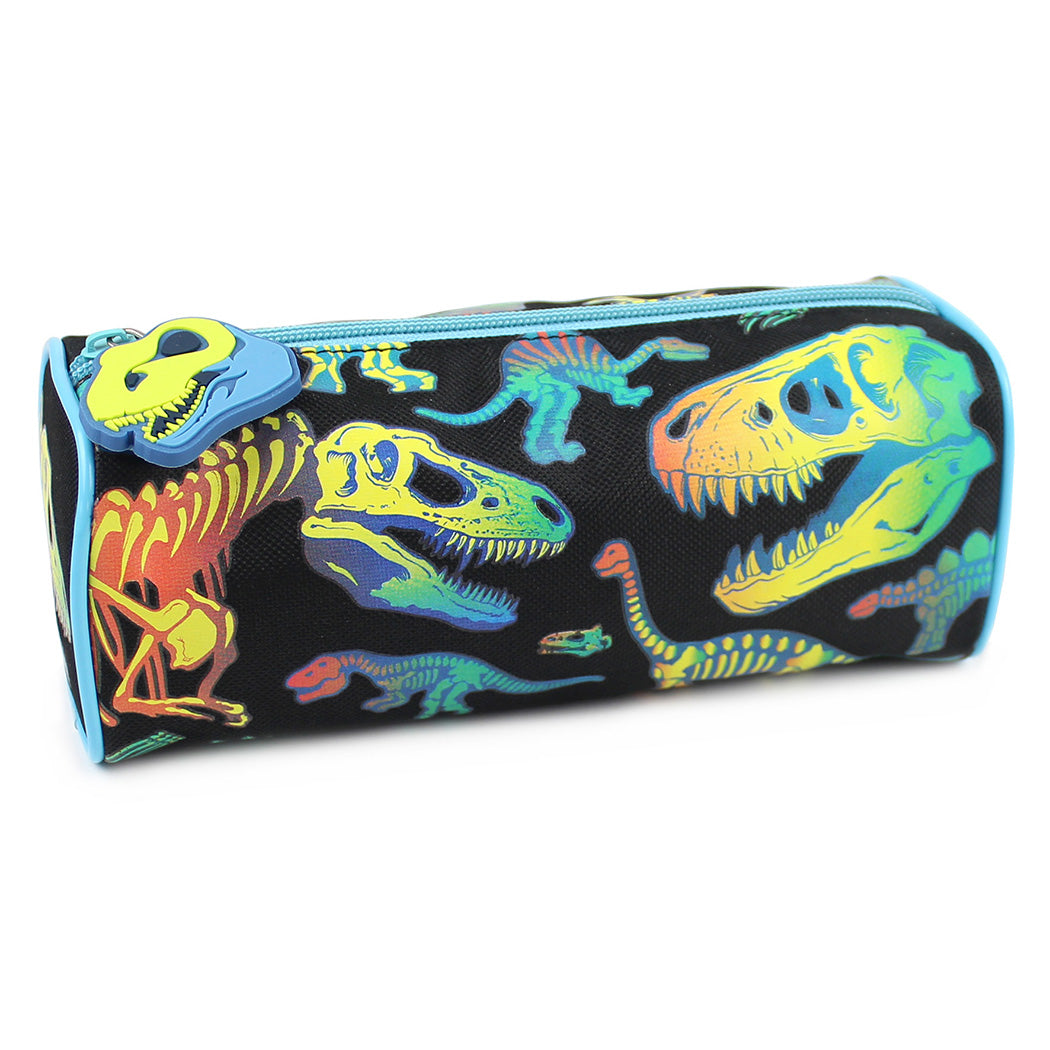 neon dinosaurs black pencil case boys girls school stationery