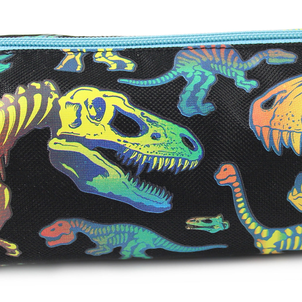 neon dinosaurs black pencil case boys girls school stationery