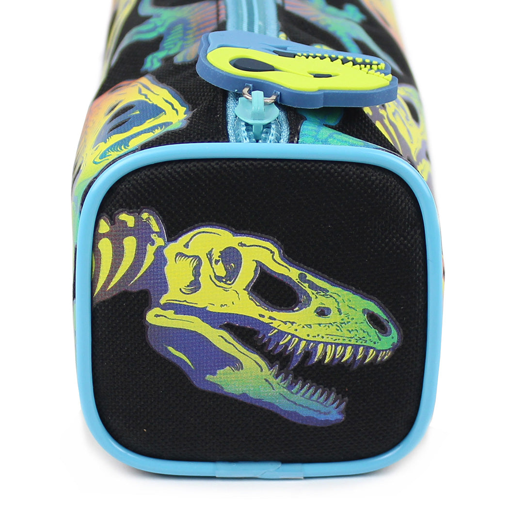 neon dinosaurs black pencil case boys girls school stationery