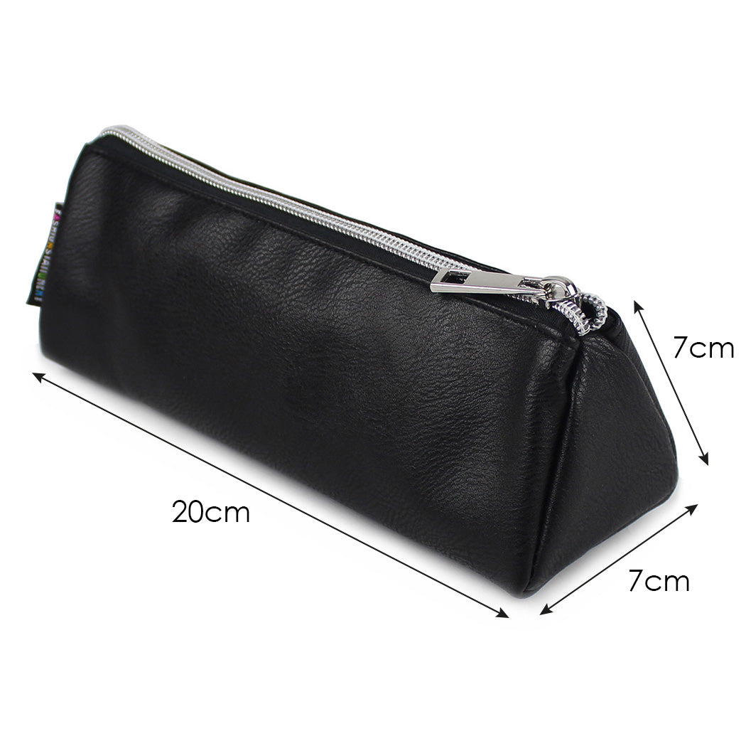 triangular black pencil case makeup bag women girls teens