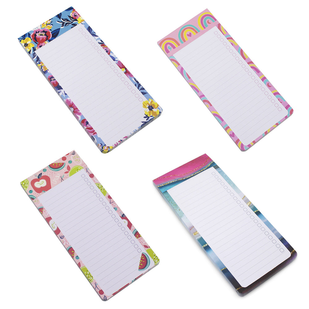 4 mixed magnetic fridge shopping list pad tear off notepad