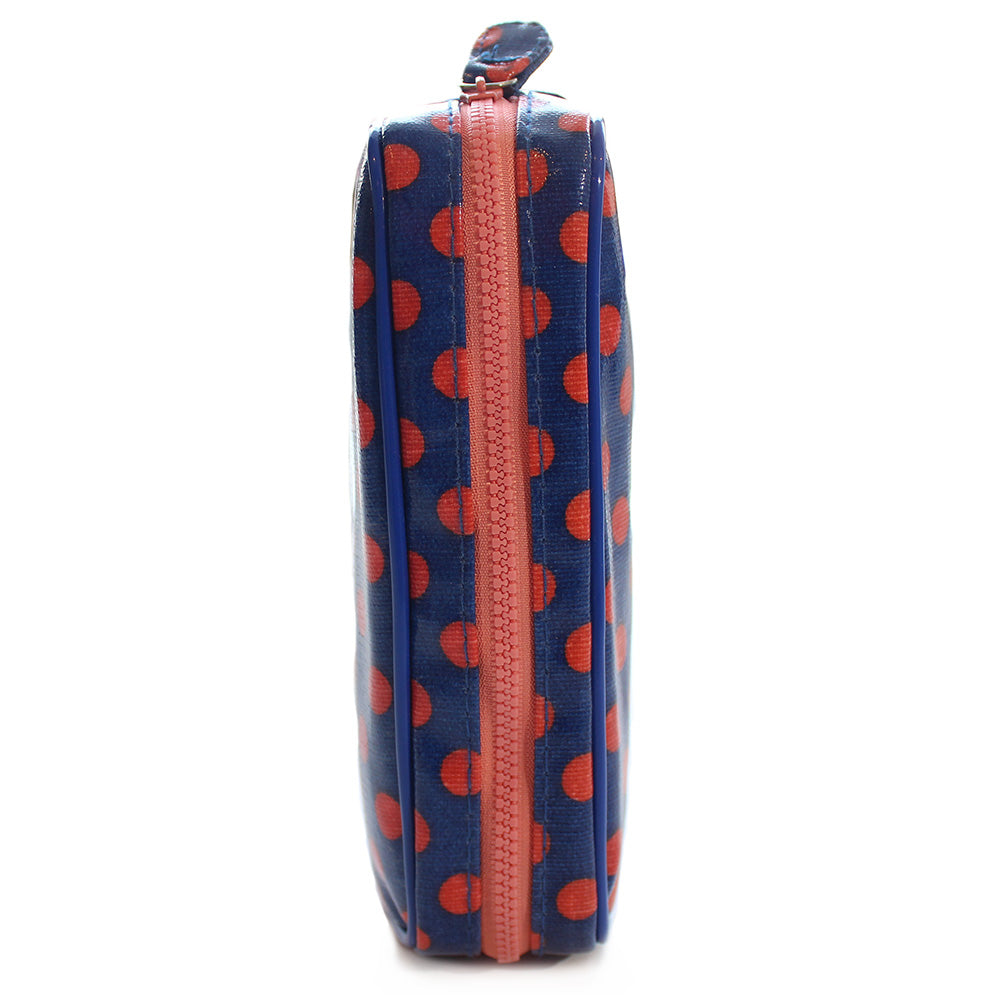 blue polka rectangle pencil case gifts women girls
