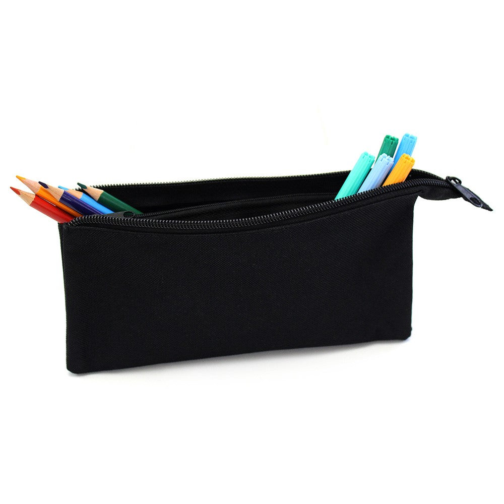 Black Flat Pencil Case Boys Teenagers Pencil Cases Girls