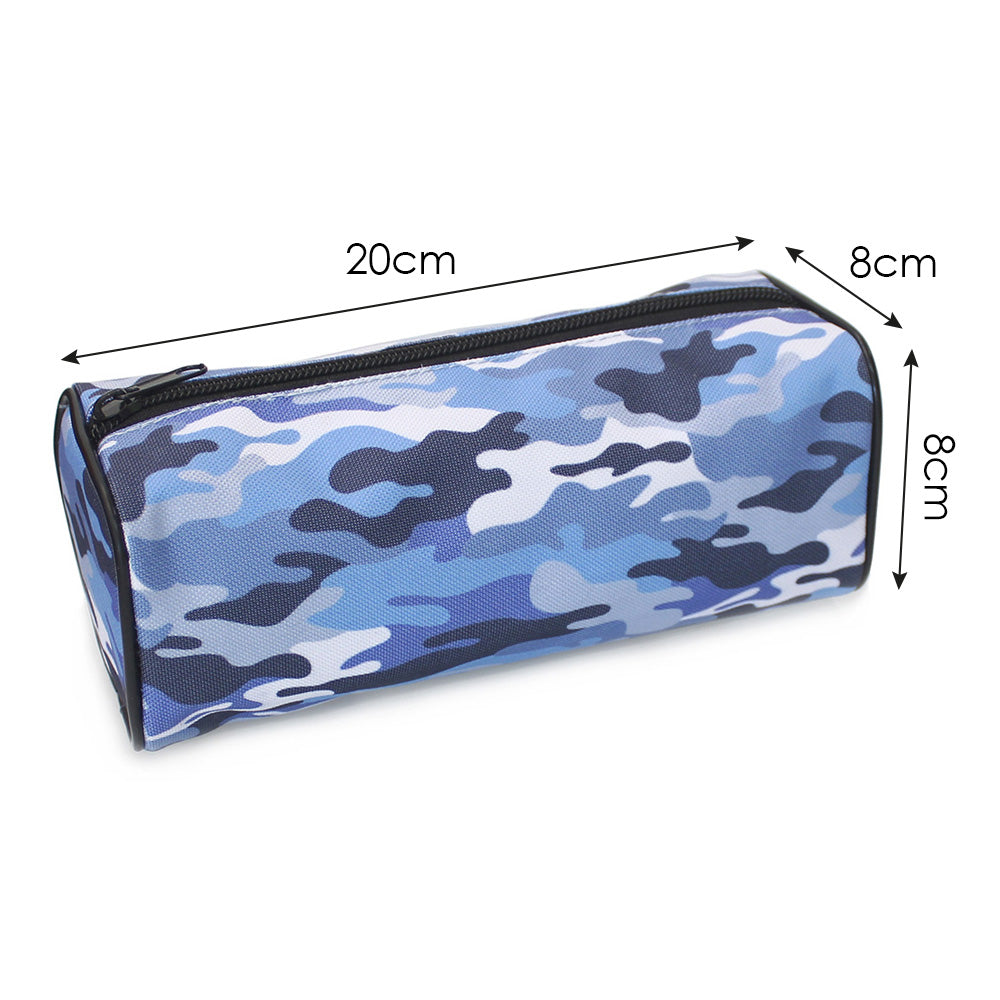 blue camouflage pencil case teenagers boys girls