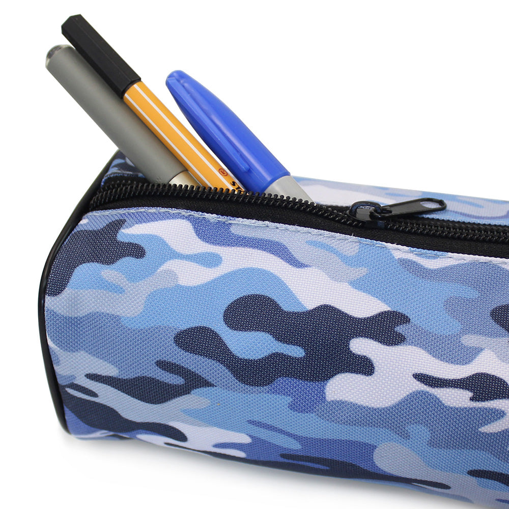 blue camouflage pencil case teenagers boys girls