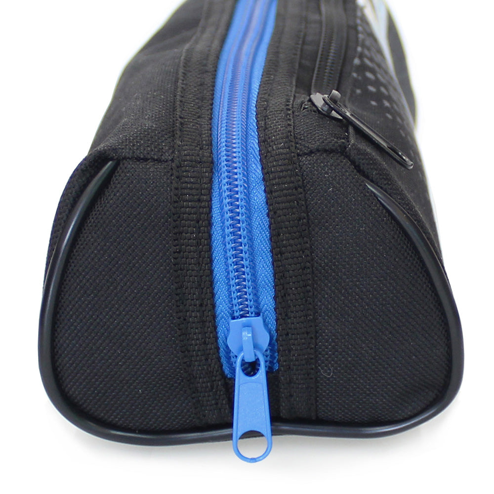 black pencil case 2 zips blue boys teenagers students