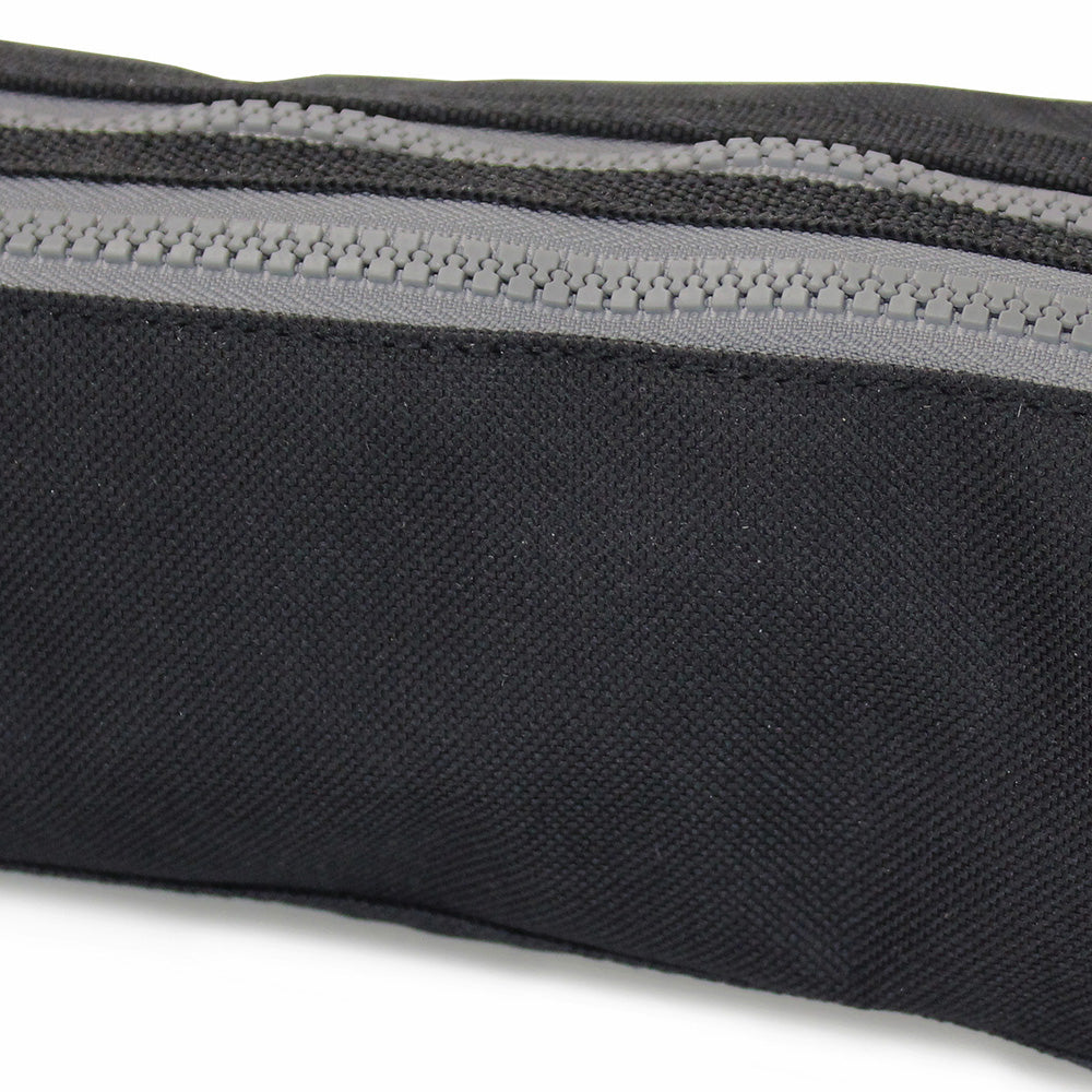 Black Pencil Case 2 Grey Zips Boys Girls