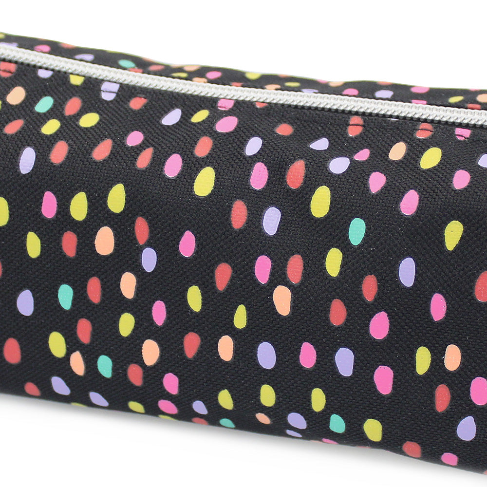 rainbow spots black pencil case girls women makeup bag