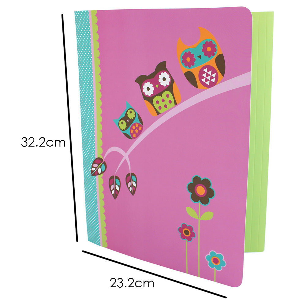 3 Pack a4 Owl Document Wallets School Office Home