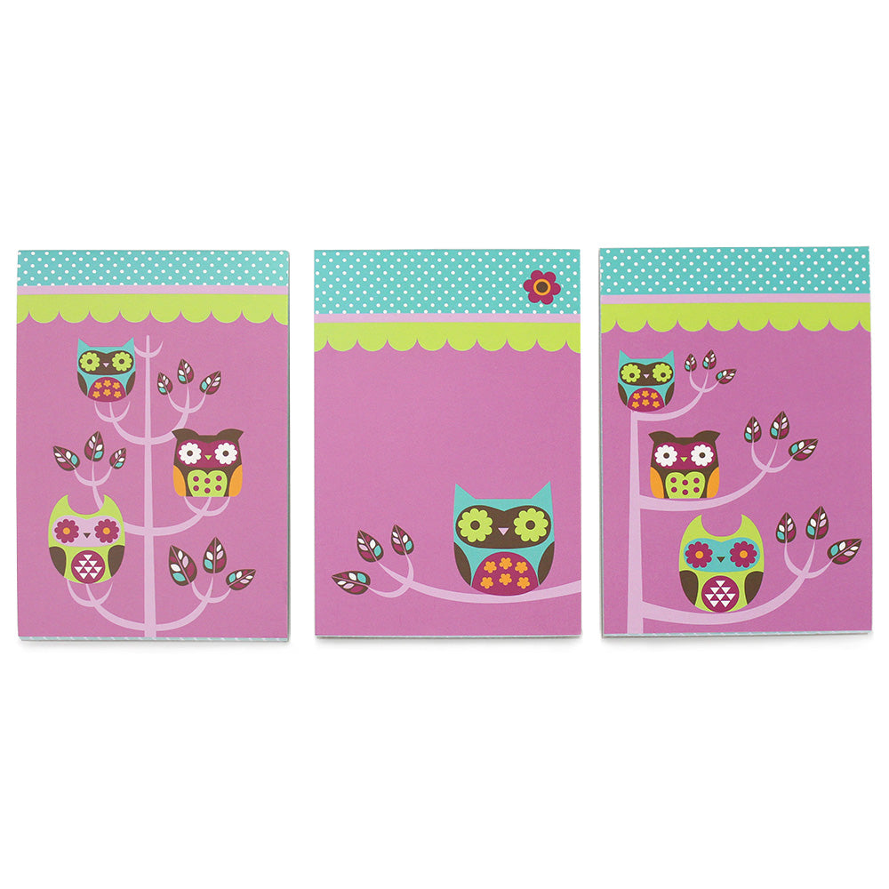 3 Pack Owl A6 Pocket Memo Pad Notepad Jotter