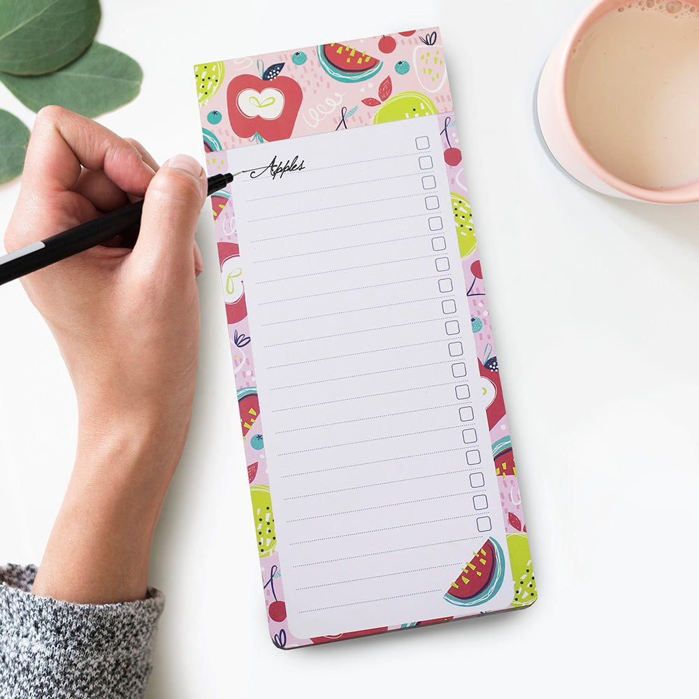 fruit magnetic fridge shopping list pad tear off notepad