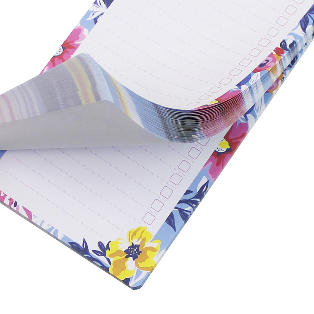 flowers magnetic fridge shopping list pad tear off notepad