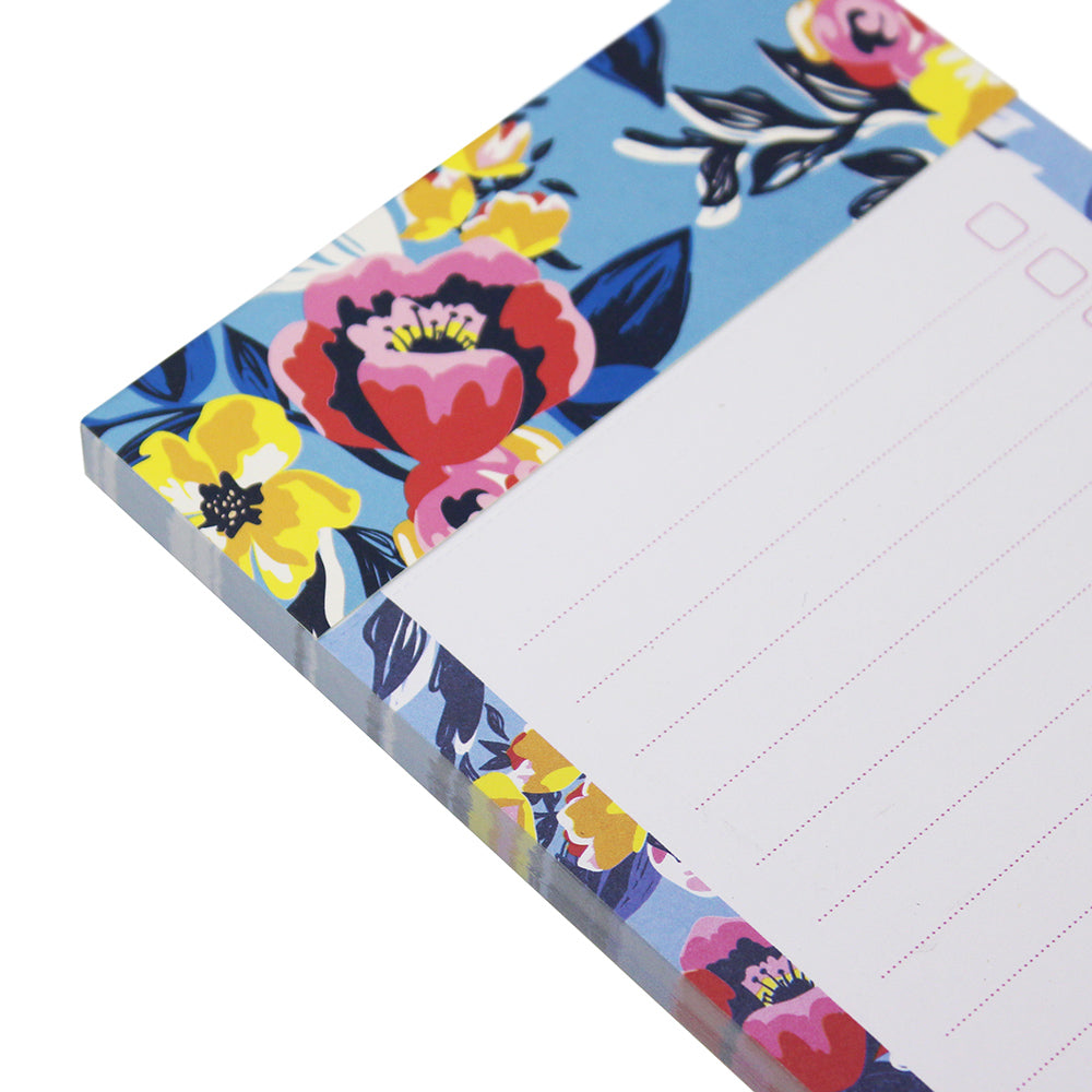 flowers magnetic fridge shopping list pad tear off notepad