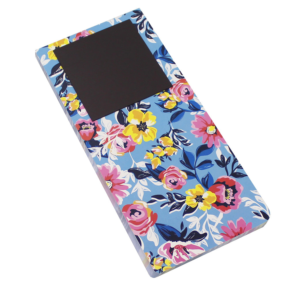 flowers magnetic fridge shopping list pad tear off notepad