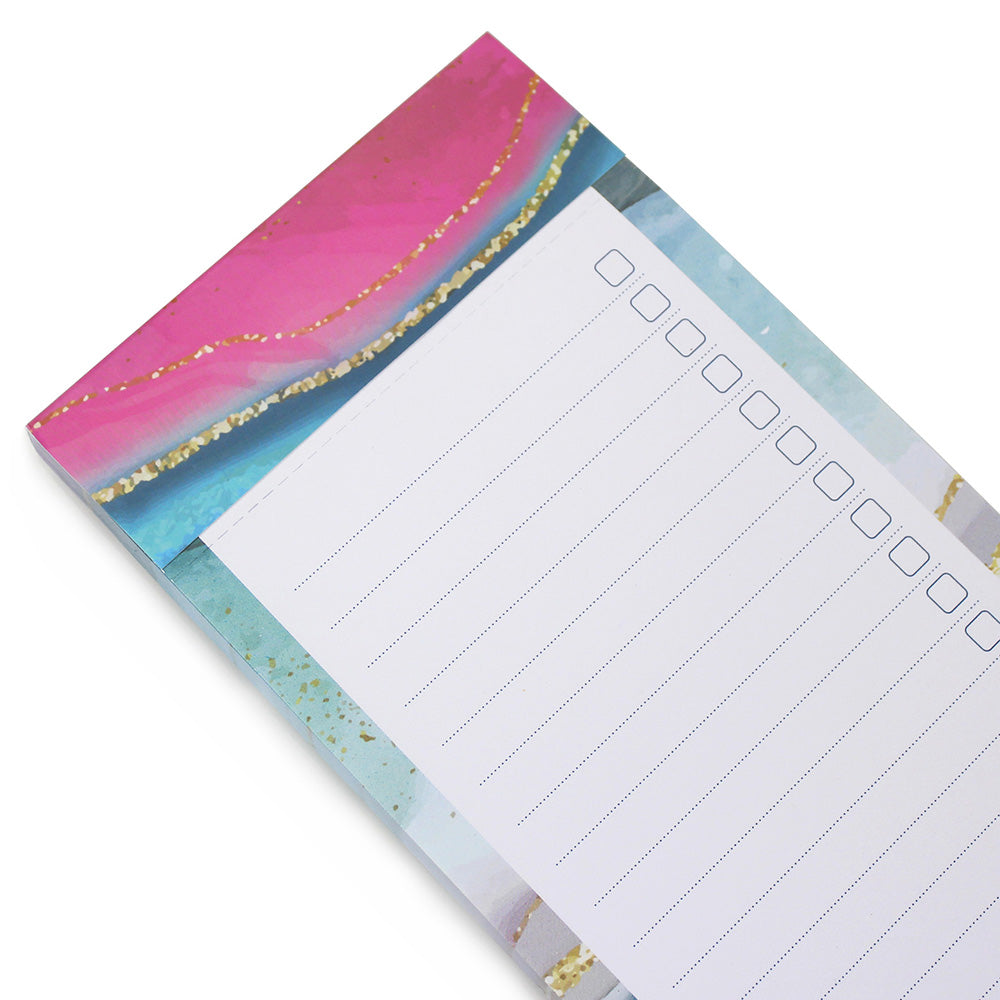 marble magnetic fridge shopping list pad tear off notepad